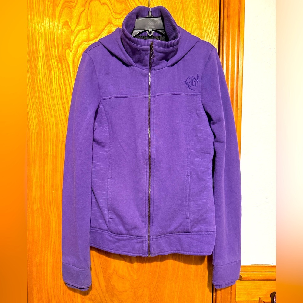 Purple fox lined zip hoodie / jacket size medium